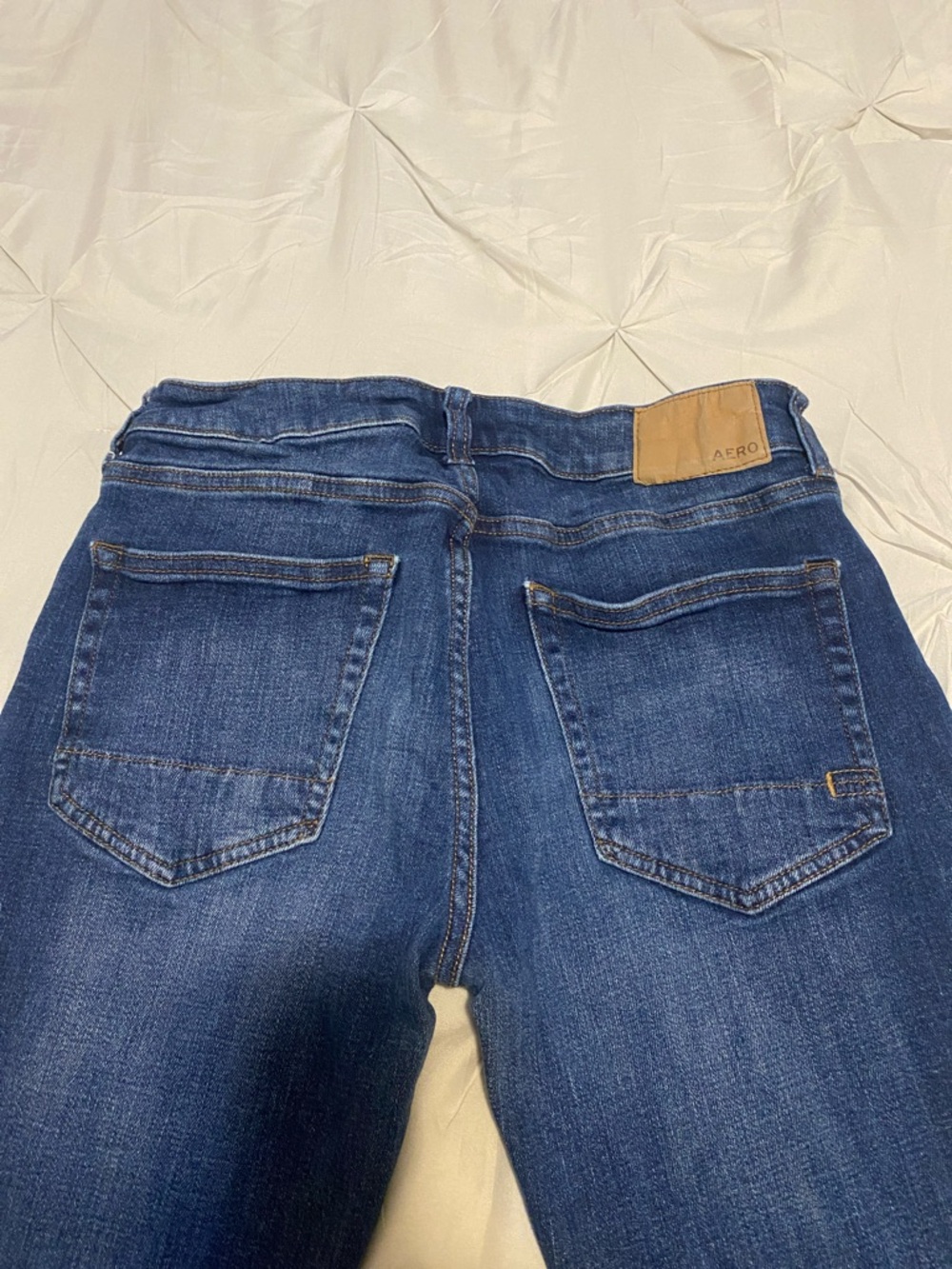 Aeropostale Men's Bootcut Jeans in Dark Blue Wash